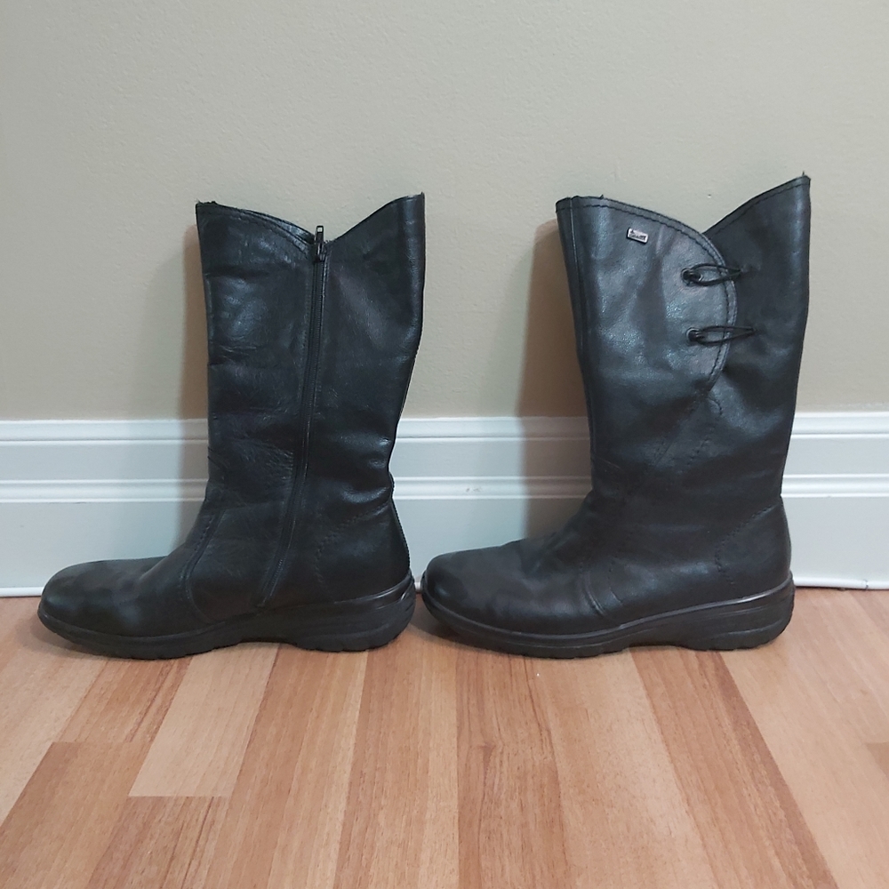 Rieker Leather and Wool Mid Calf Boots, Size 8.5/9